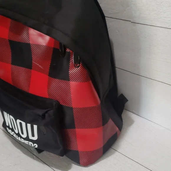 Dsquared2 Wood black and bufalo print backpack